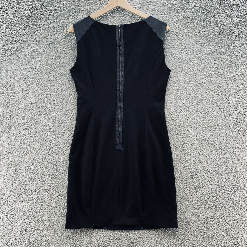 AQUA Dark Navy Leather Dress, Size Medium - Picture 2 of 7